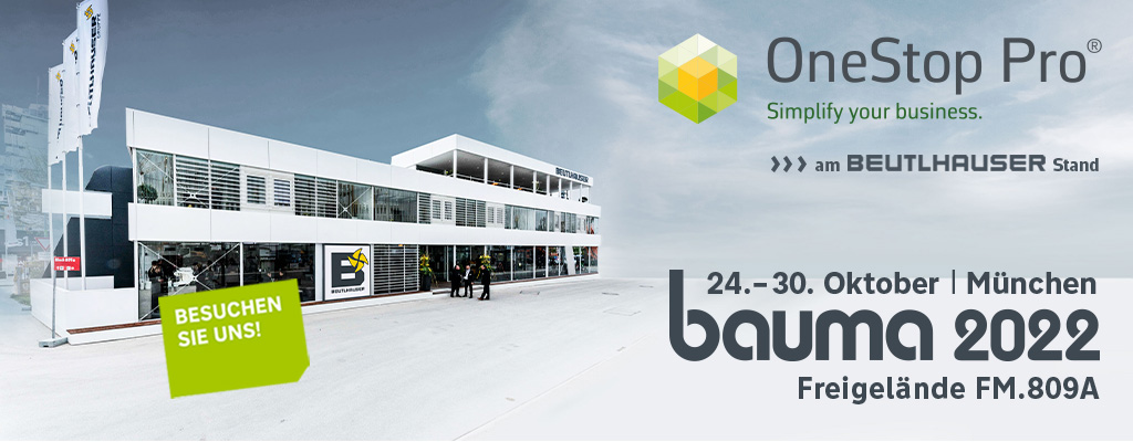OneStop Pro - Treffen Sie uns auf der bauma 2022!